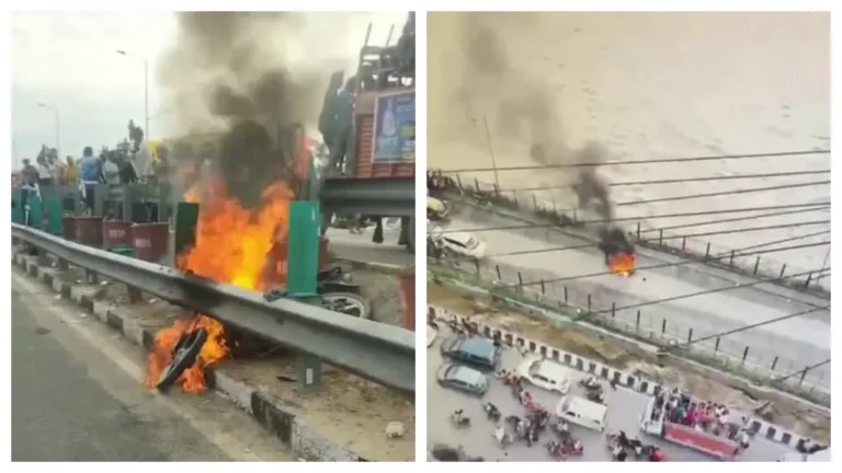 हरिद्वार में कांवड़ यात्रा के दौरान चलती बाइकों में लगी आग, बड़ी दुर्घटना टली – देखिए वीडियो