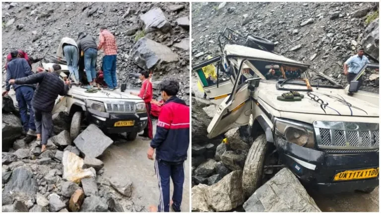 उत्तराखंड में भीषण सड़क हादसा: यात्रियों से भरी बोलेरो पर गिरा बोल्डर, 2 की मौत, 3 घायल