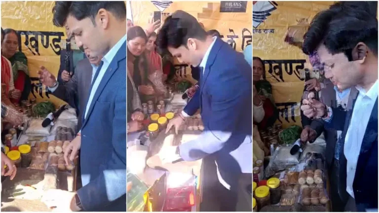 फिर वायरल हुए रुद्रप्रयाग डीएम प्रतीक जैन, सिलौटे पर पीसा पहाड़ी नमक, महिलाओं से सीखी पारंपरिक रेसिपी