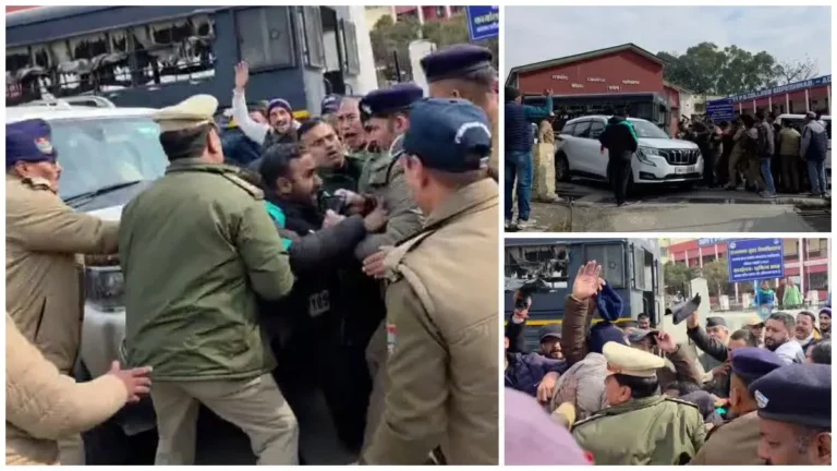 चमोली में भाजपा प्रदेश अध्यक्ष महेंद्र भट्ट का जोरदार विरोध, कांग्रेस और UKD कार्यकर्ताओं ने दिखाए काले झंडे